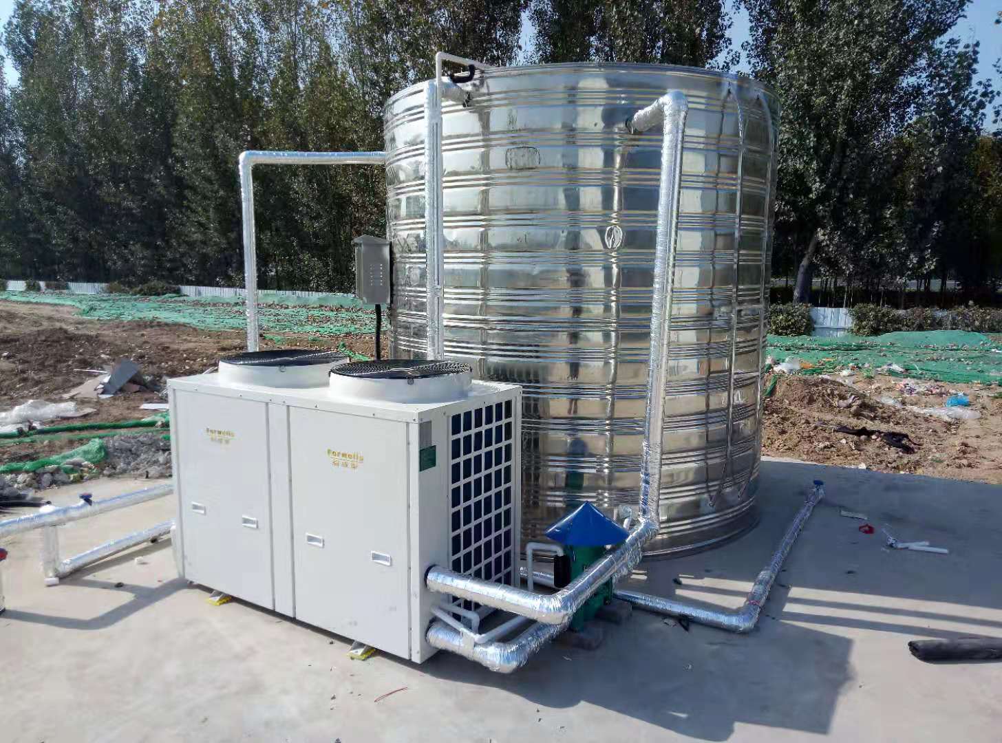 本公司簽約中國建筑**工程局熱水系統(tǒng)，安裝完畢！